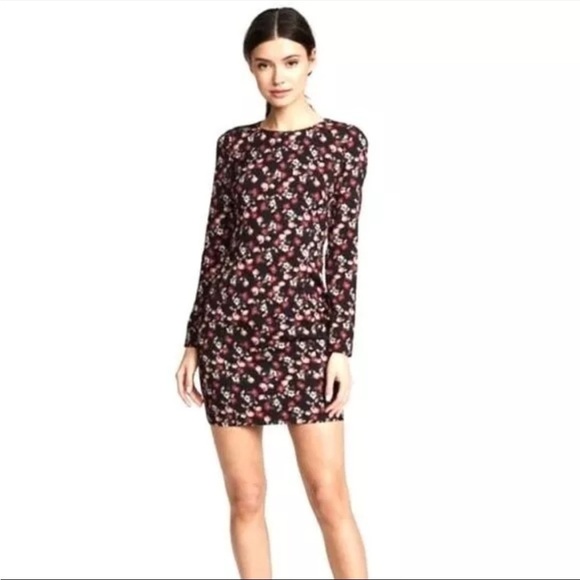 NWT Black Halo Black‎ Pink Floral Long Sleeve Sheath Dress 2 - Picture 1 of 16
